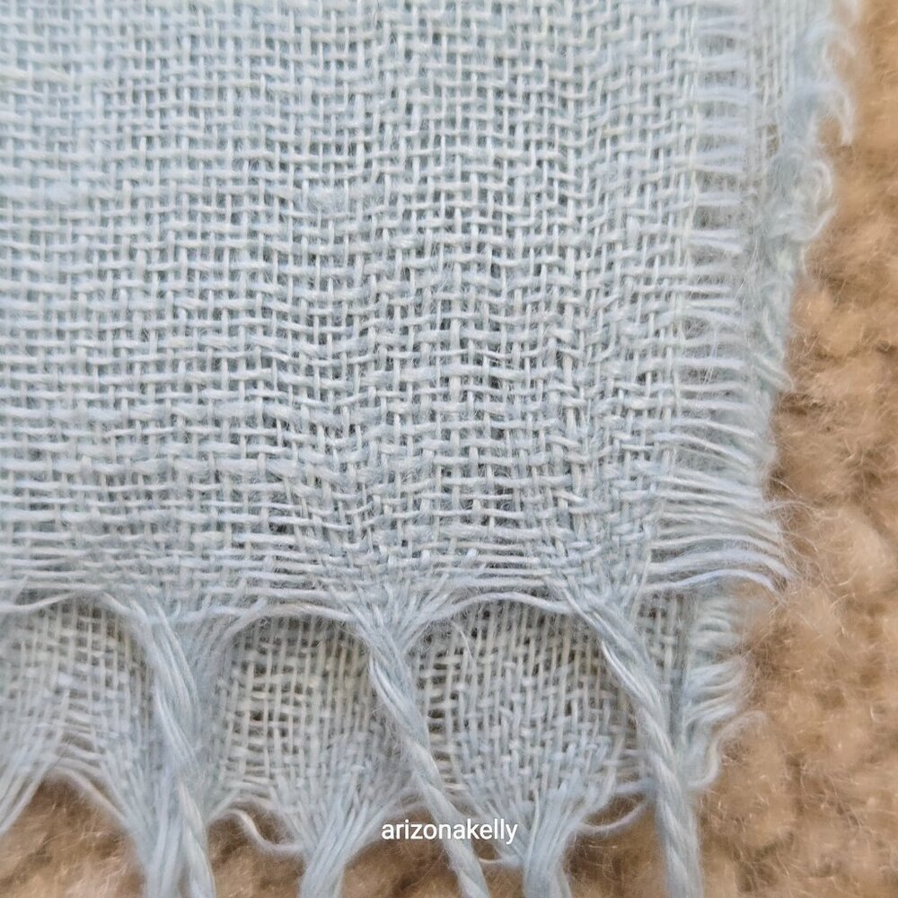 NWT Tanner Italian Linen Shawl Oversized Scarf Blue - Picture 9 of 12